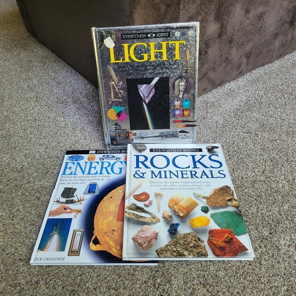 Other - Eyewitness Books Rocks Minerals Energy Light Learning Book Bundle Lot